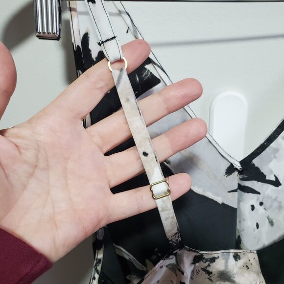 N NATORI Dark Floral Melody Charmeuse Slip Dress Midi Sleeveless Women's Medium - Picture 8 of 12